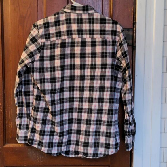2 for $20 Club Room Black, White + Red Plaid Cotton Flannel Shirt Sz M - Picture 4 of 8